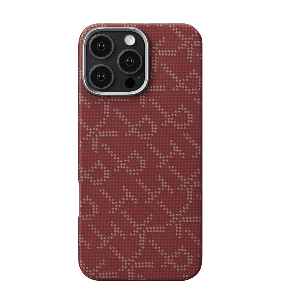 Чохол Pitaka Tactile Woven Monogram Red/Gold for iPhone 16 Pro Max (KI1602PTKP)