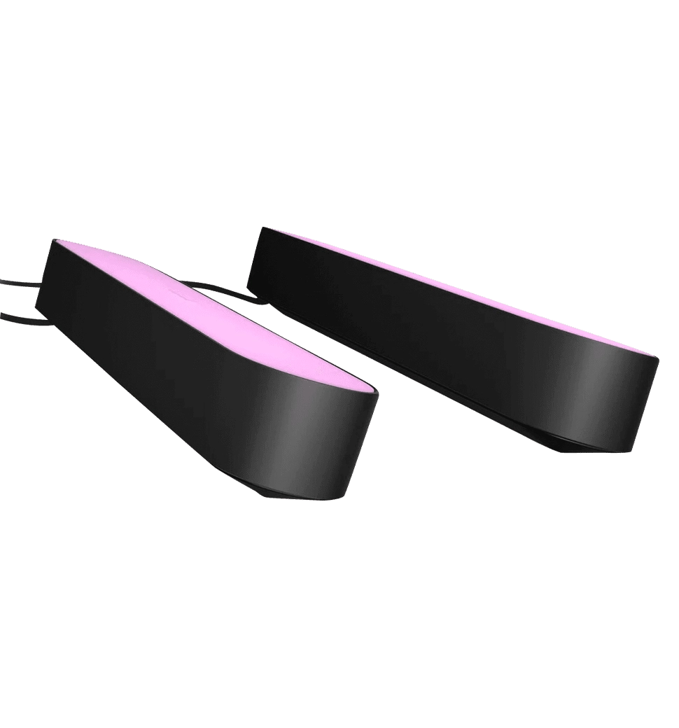 Умная панель освещения Philips Hue Play, 2000K-6500K, RGB, ZigBee, димування, базовий комплект, блок живлення, 2шт, чорний