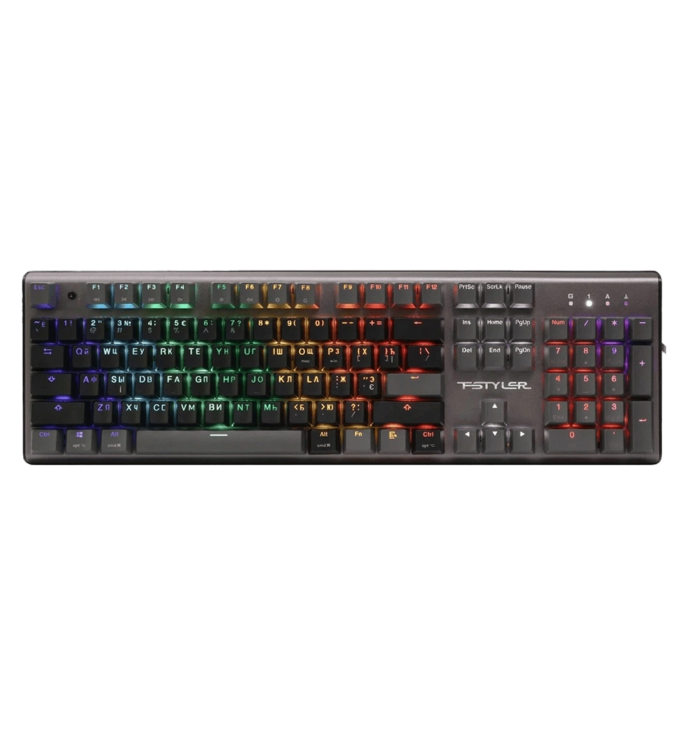 Клавіатура ігрова механічна A4-Tech FS100 (Stone Black), USB, чорна
