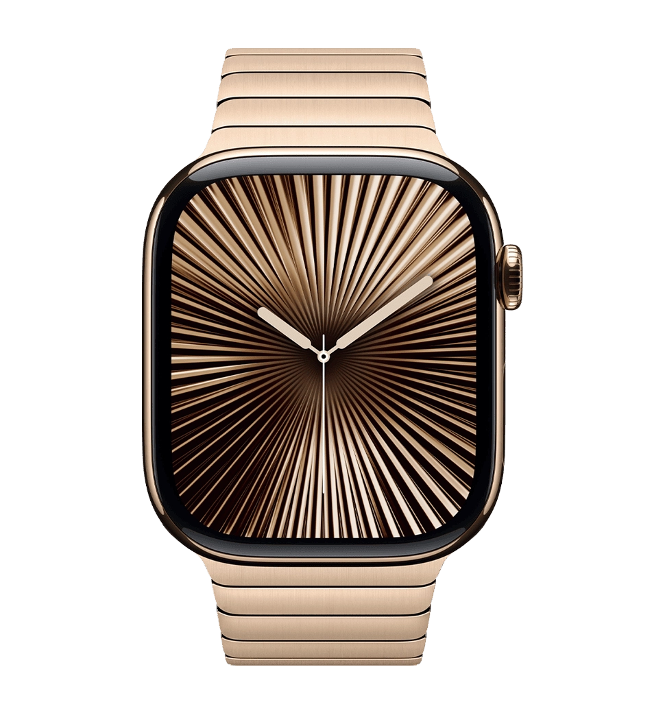 Apple Watch Series 10 GPS + Cellular 46mm Gold Titanium Case with Natural Link Bracelet (MX183)