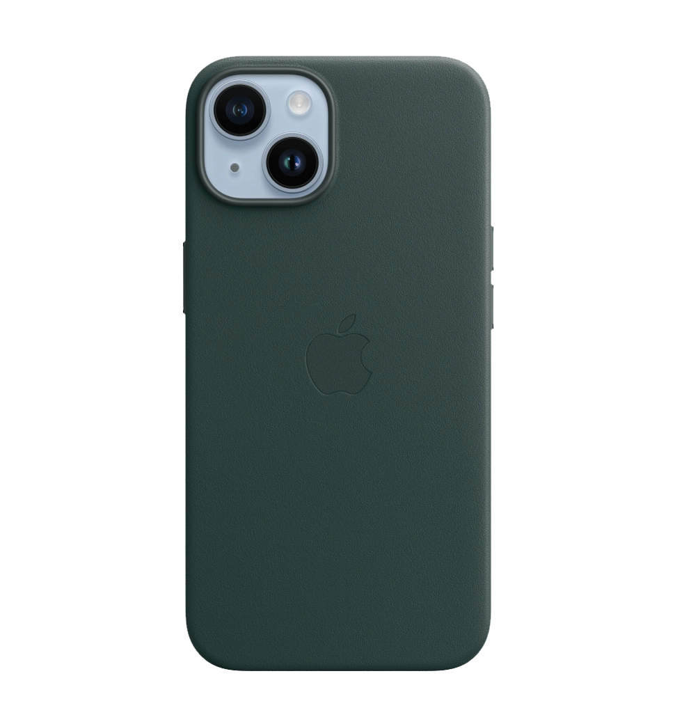 Чехол кожаный iPhone 14 Leather Case with MagSafe Forest Green (MPP53)