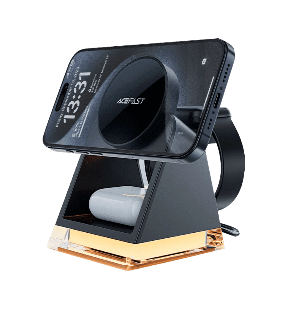 Бездротовий ЗП Acefast E17 Desktop 3in1 Charging Series (Black)