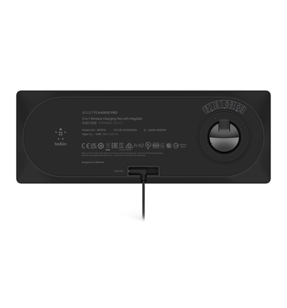 Беспроводной ЗП Belkin 3in1 MagSafe, black (WIZ016VFBK)