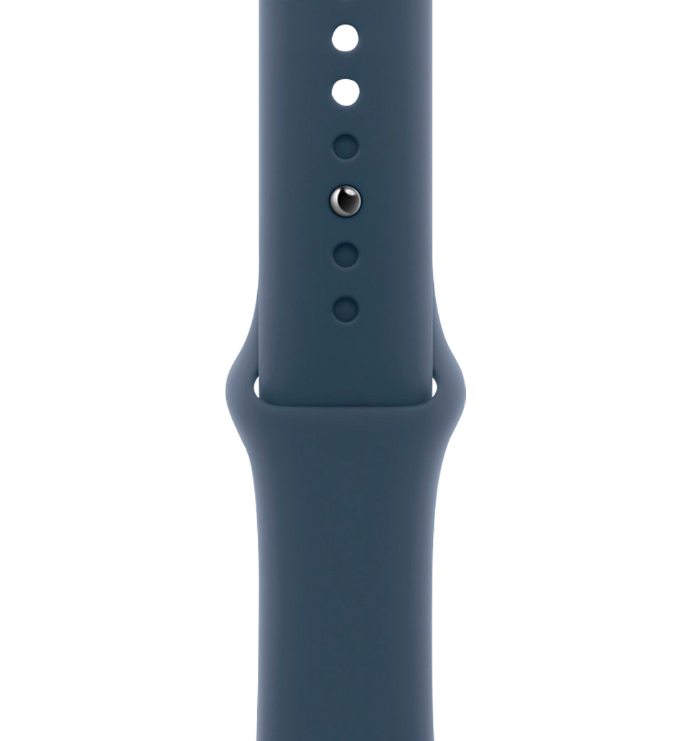 Apple Watch Series 9 41mm Silver Aluminum Case with Storm Blue Sport Band M/L (MR913)