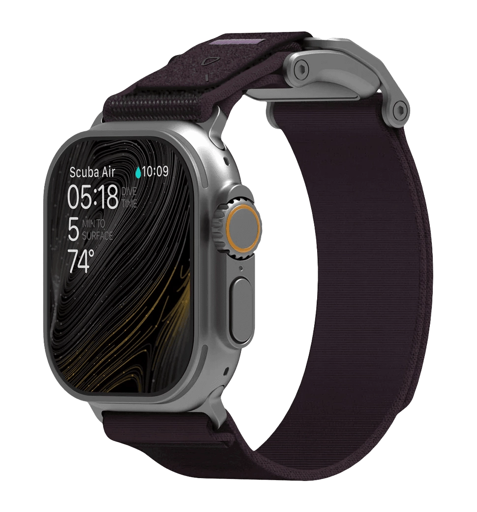 Ремінець AULUMU A11 band for Apple Watch,  Silver buckle+Might Purple Strap silver+black A11-NL-SL-PL