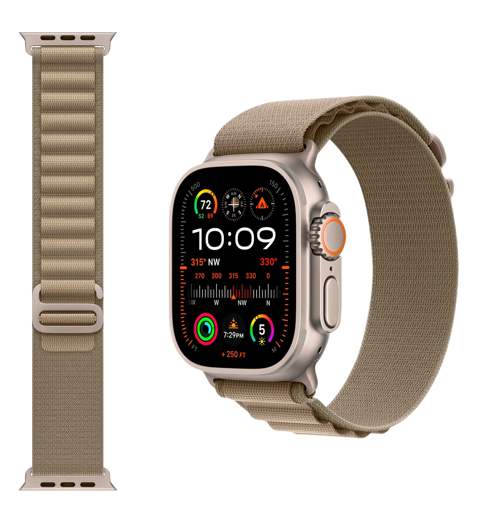 Ремешок Apple Alpine Loop Band Medium для Apple Watch 49mm - Olive (MT5U3)