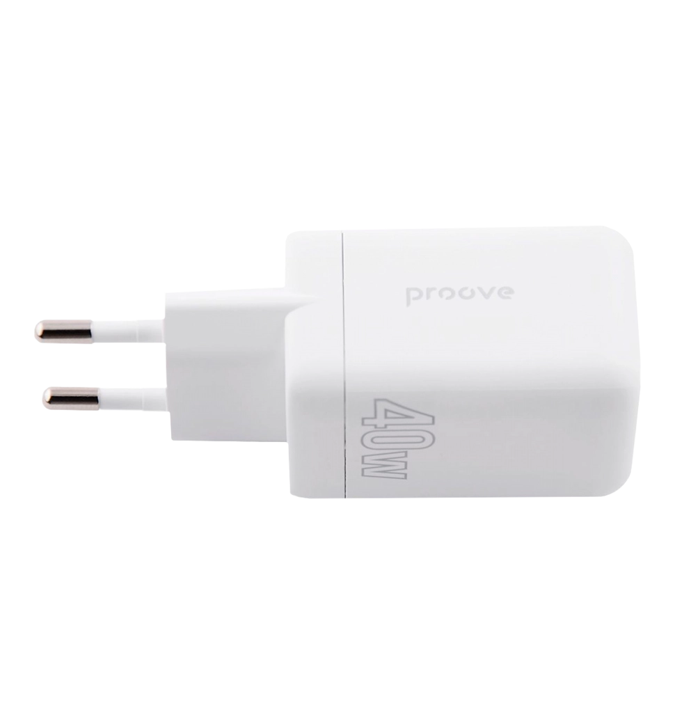 Адаптер Proove Silicone Power 40W (Type-C + Type-C) (white)