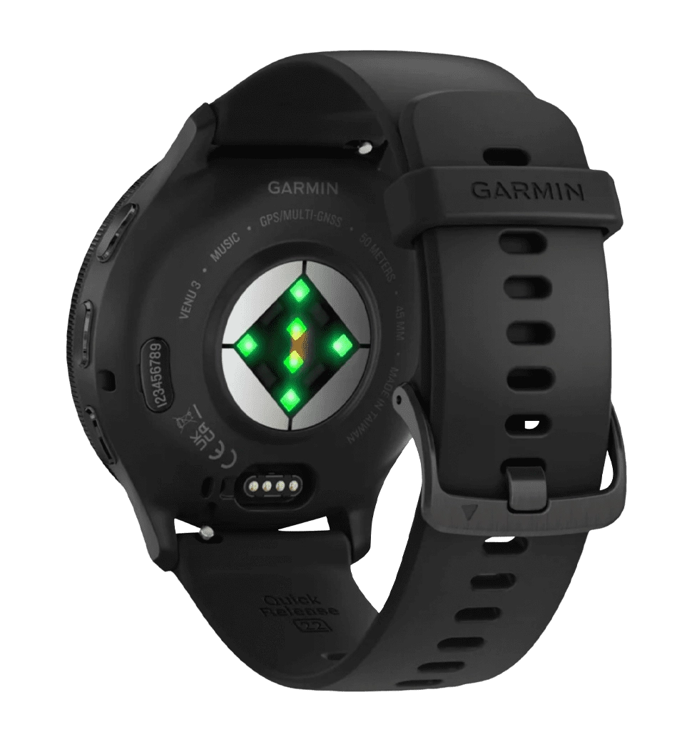 Garmin Venu 3 Slate Stainless Steel Bezel with Black Case and Silicone Band (010-02784-01/51)