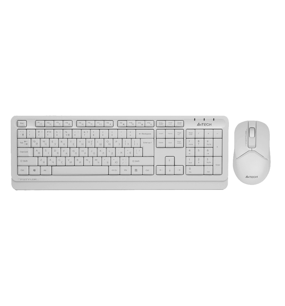 A4Tech Fstyler FG1012, комплект бездротовий клавіатура з мишою, колір білий