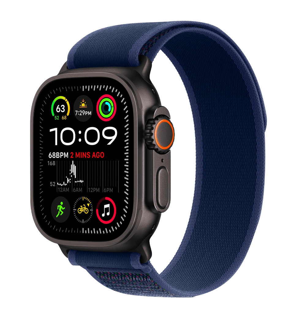 Apple Watch Ultra 2 49mm GPS + LTE Black Titanium Case with Blue Trail Loop M/L (MYTJ3, MYQ83)