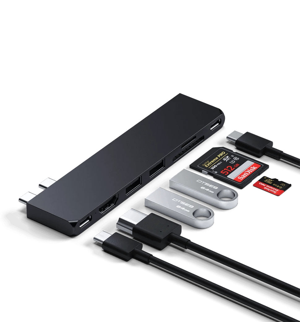 Хаб Satechi Aluminum USB-C Pro Hub Slim Adapter Midnight (ST-HUCPHSD)