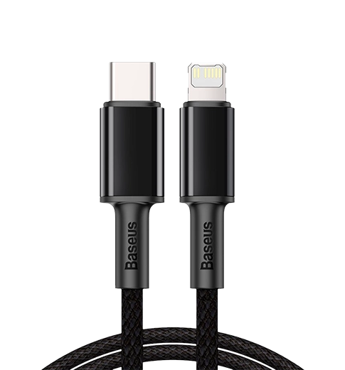 Кабель Baseus High Density Braided Type-C to Lightning PD 20W 2m Black (CATLGD-A01)