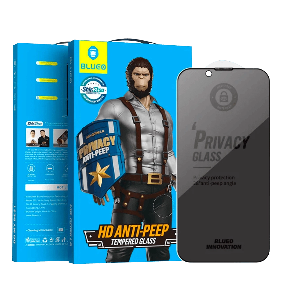 Захисне скло Blueo 2.5D Full Cover Anti-Peep Matte для Apple iPhone 16 Pro Max (6.7") (Черный)