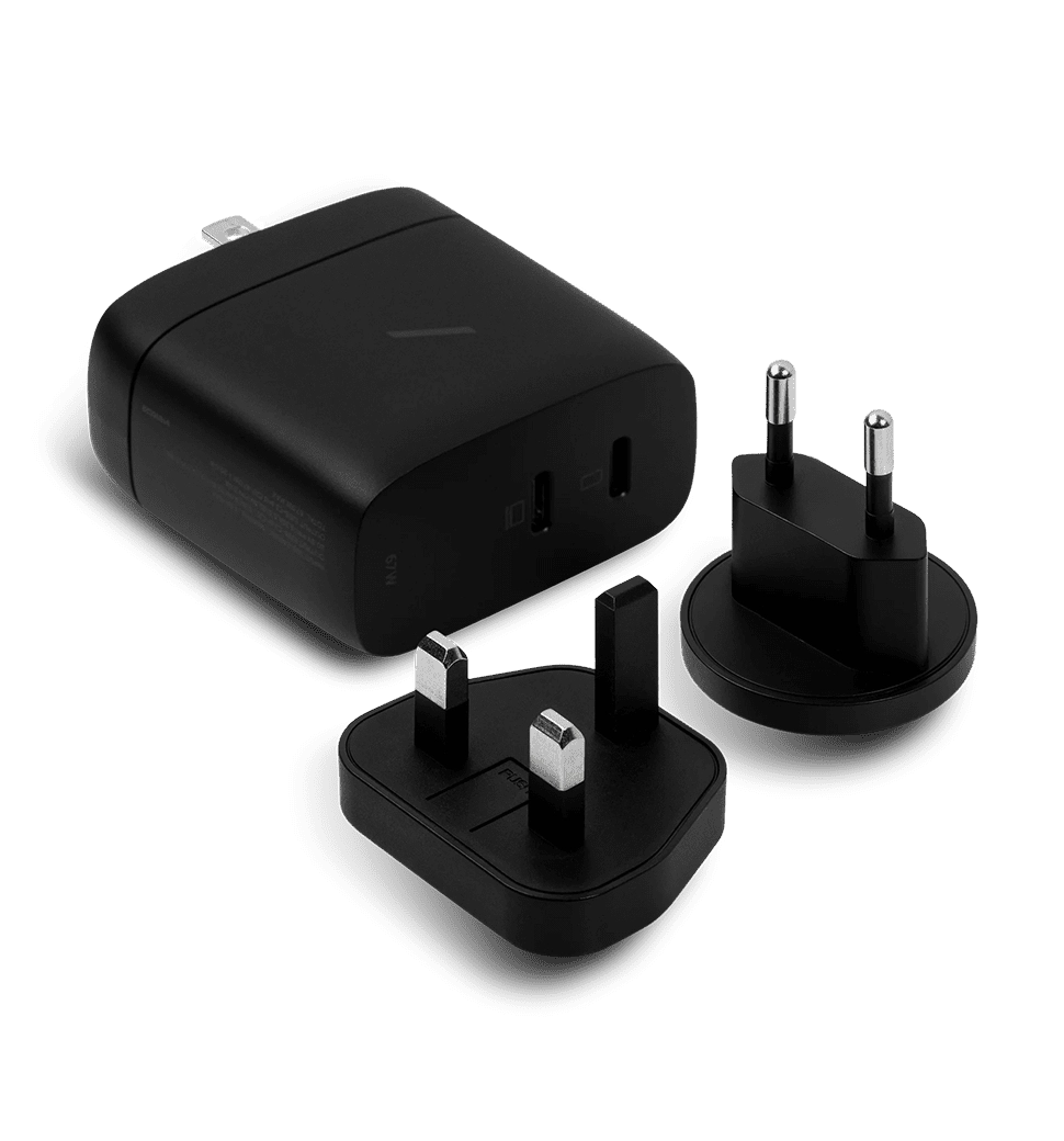 Зарядний пристрій Native Union Fast GaN Charger PD 67W Dual USB-C Port Black (FAST-PD67-BLK-INT)