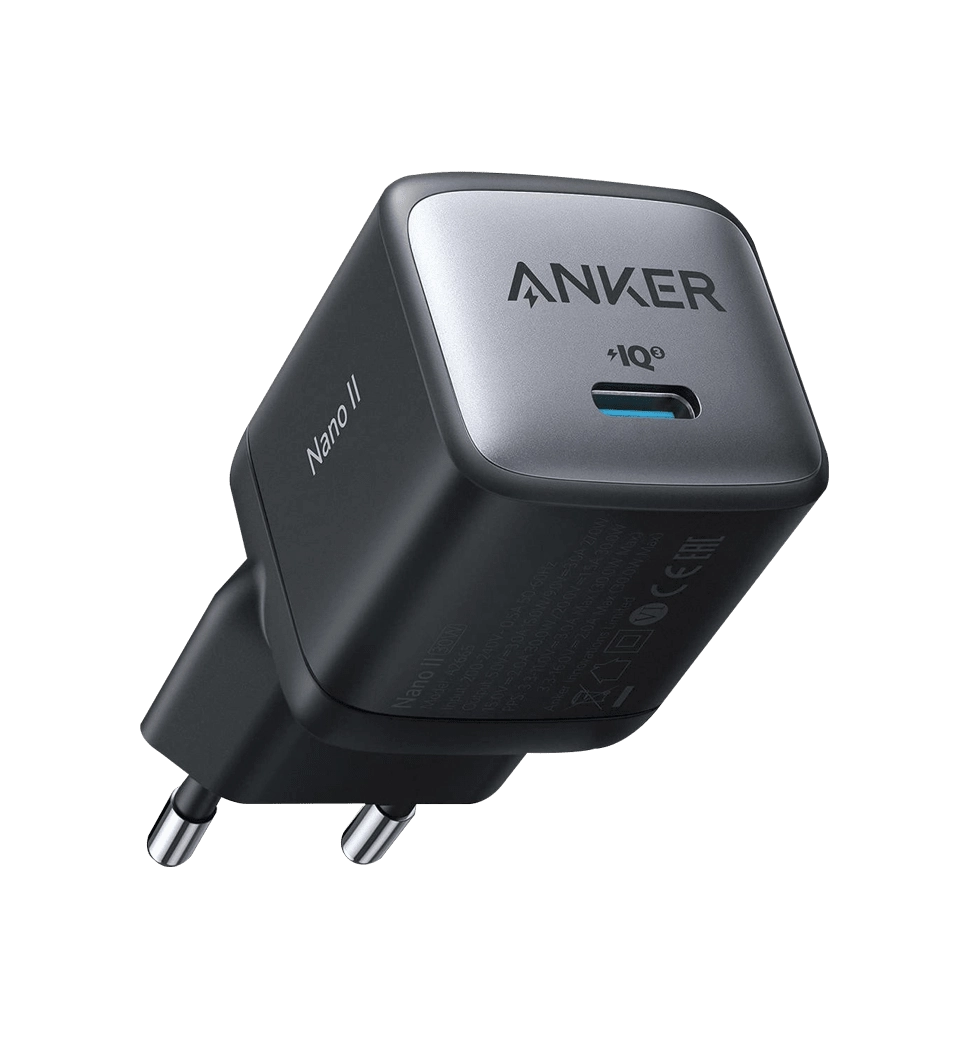 Адаптер ANKER PowerPort 713 Nano II – 45W USB-C GaN (Черный)