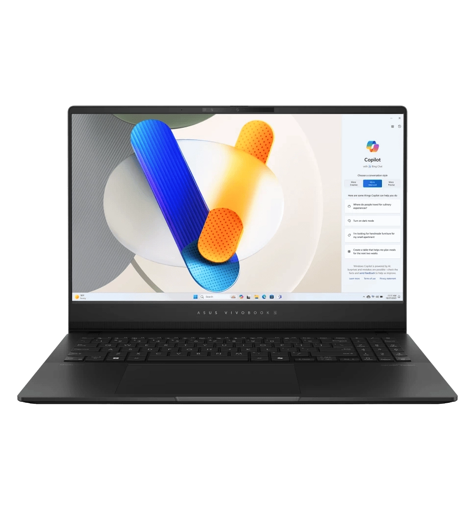 Ноутбук 15.6" ASUS Vivobook S 15 M5506UA-MA053 (90NB1472-M002X0) OLED/AMD R7-8845HS/16GB/512GB/UMA/NoOS/Black