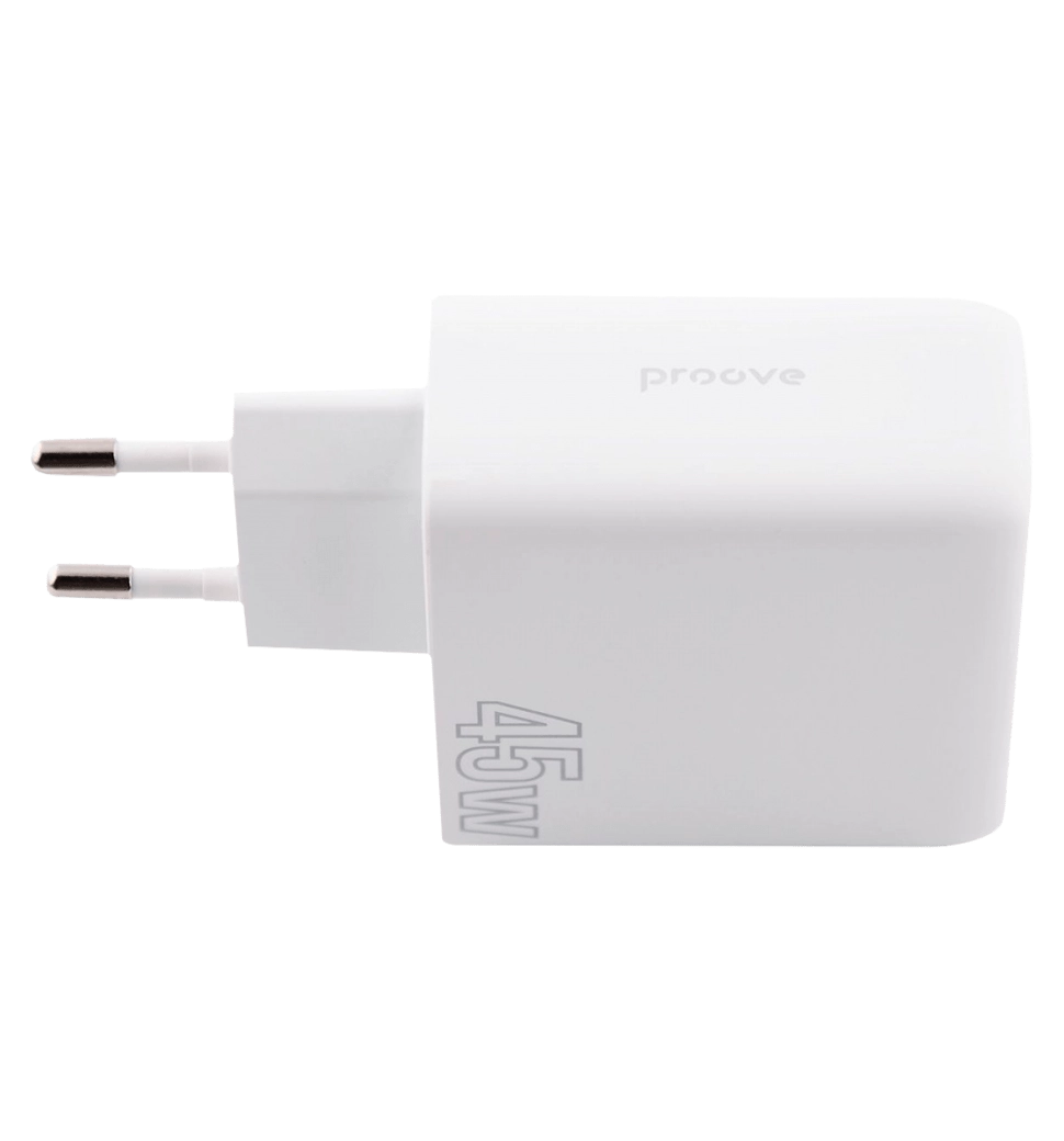 Адаптер Proove Silicone Power 45W (Type-C+USB) (white)