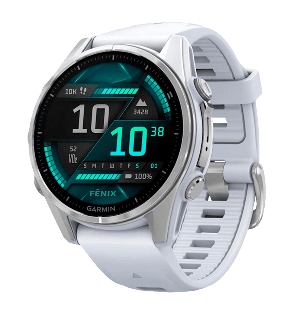 Спортивний годинник Garmin Fenix 8 43mm AMOLED Silver with Whitestone Silicone Band (010-02903-00)