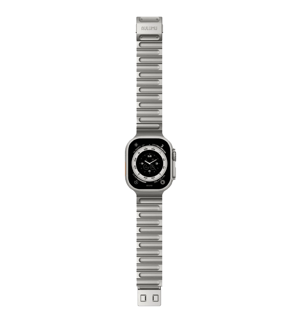 Ремінець AULUMU Full-Titanium Watch Band for Apple Watch Titanium Color  ti+black (UA-C01-TI)