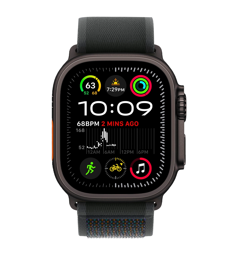 Apple Watch Ultra 2 49mm GPS + LTE Black Titanium Case with Black Trail Loop M/L (MX4V3)
