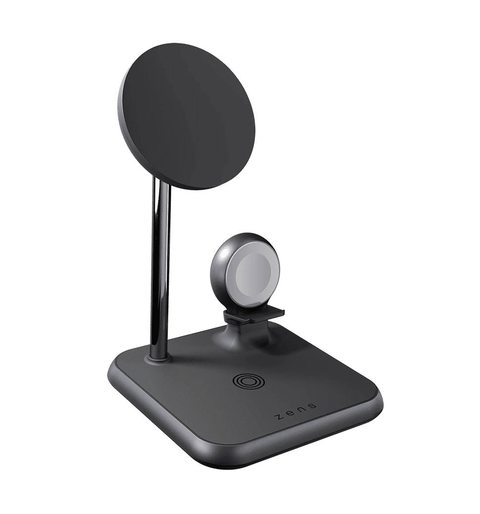 Зарядний пристрій Zens 4-in-1 Magnetic + Watch Aluminium Wireless Charger Black (ZEDC20B/00)