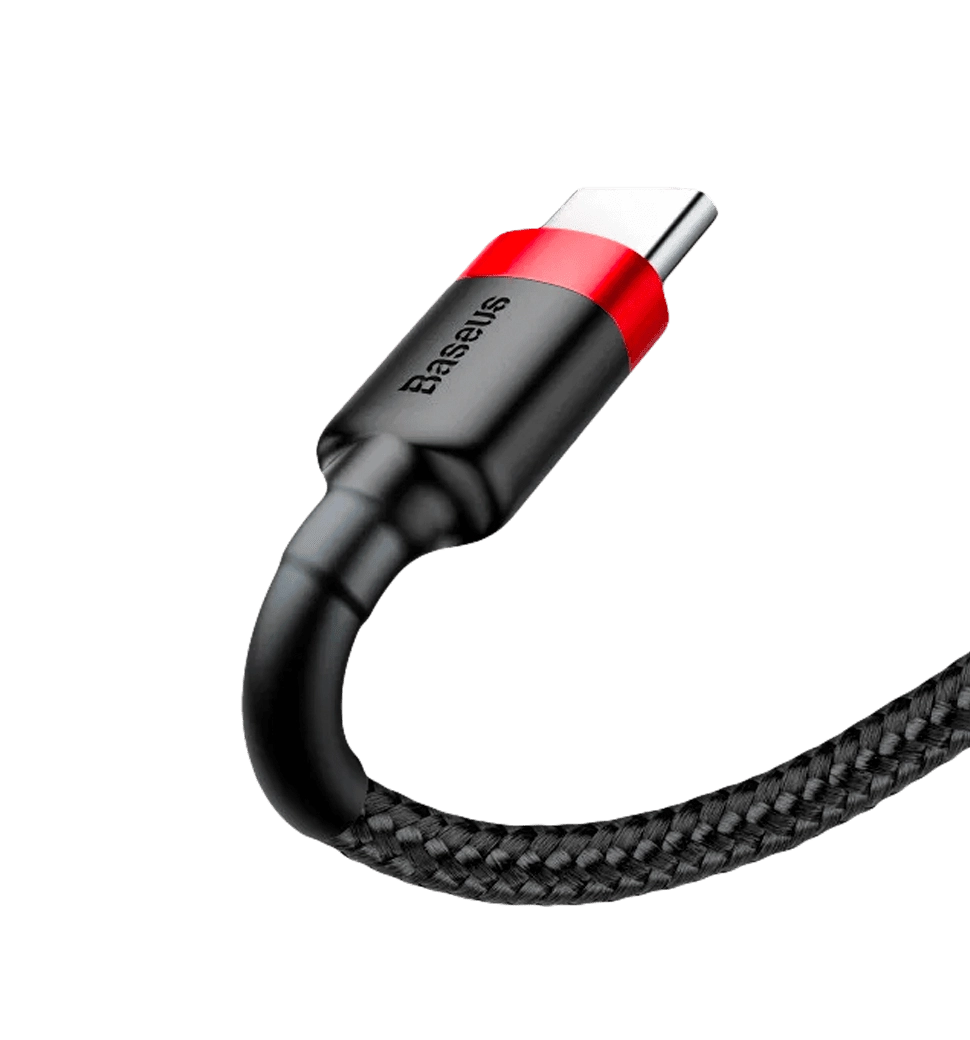 Кабель USB Type-C Baseus Cafule Cable USB For Type-C 3A 1M Red+Black (CATKLF-B91)