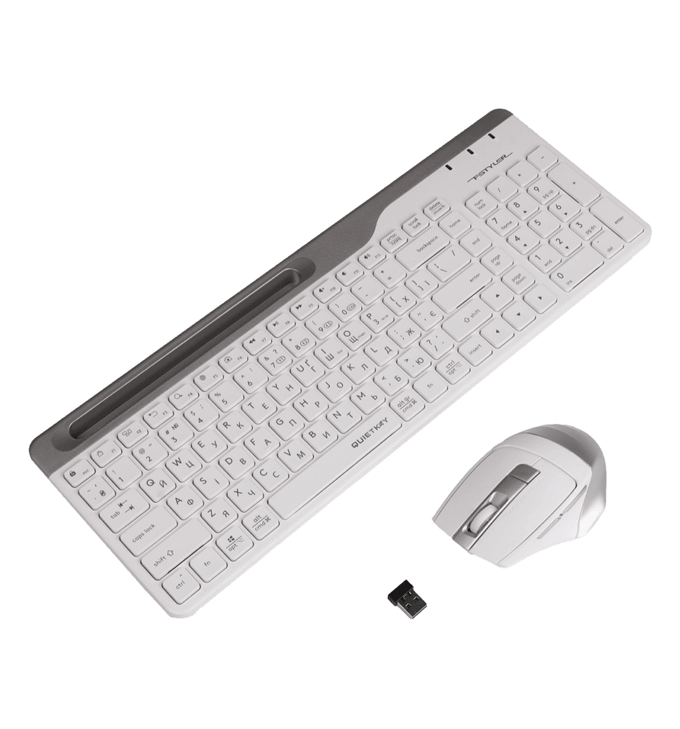 Комплект A4Tech Fstyler FB2535C клавіатура з мишою , USB, колір крижано-білий
