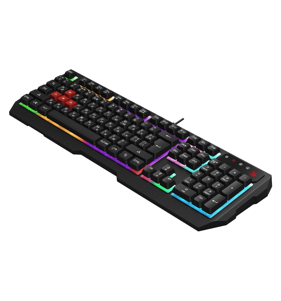 Ігрова клавіатура A4Tech Bloody B318 LK Black, чорна, підсвічування клавіш, USB