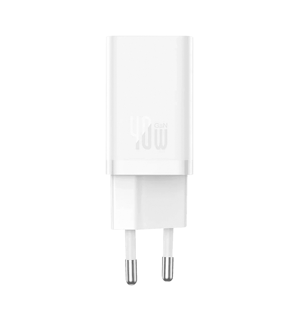 Адаптер Baseus GaN5 Pro 40W Type-C+Type-C (white)(CCGP180102)
