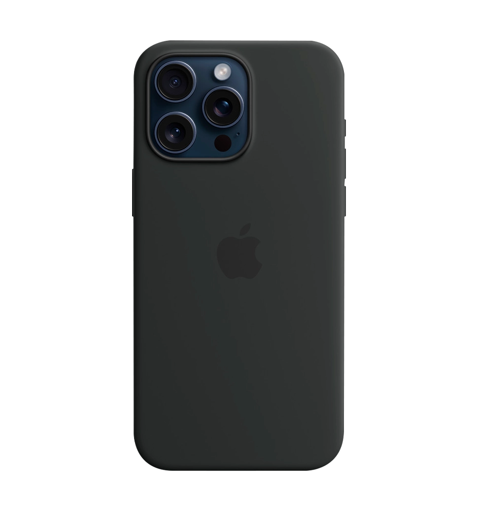 Чехол Силиконовый iPhone 15 Pro Max Silicone Case with MagSafe Black (MT1M3)