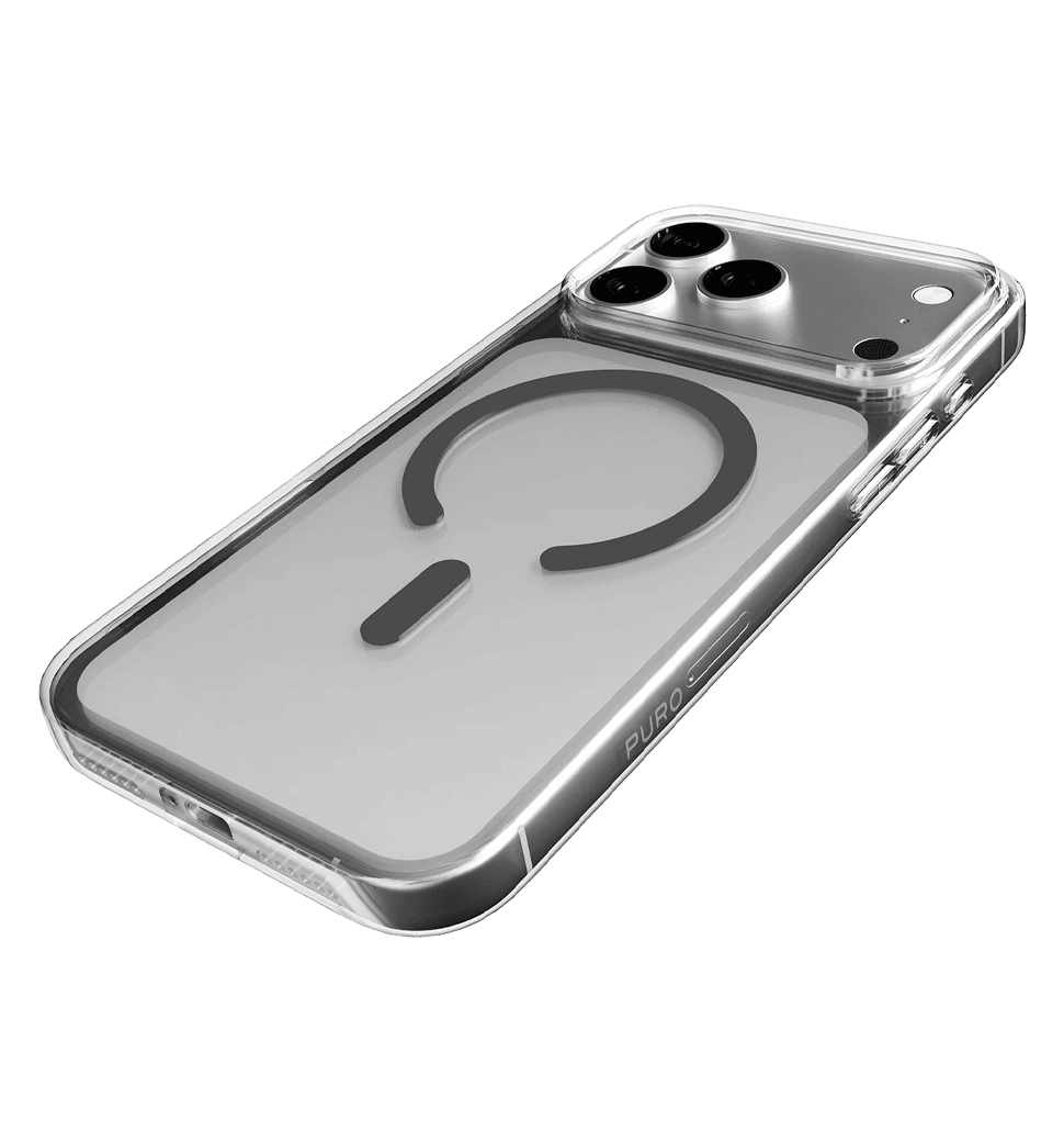 Чохол Puro Cover in TPU+PC "LITE MAG" with Magsafe for iPhone 17 Pro, Тransparent and dark grey PUIPC17P63LITEMDKGR