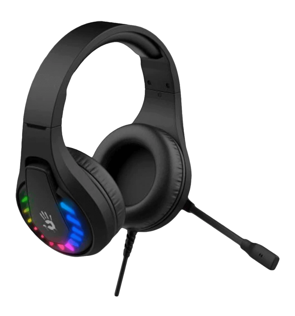 Гарнітура ігрова Bloody G230 з LED підсвічуванням, чорний колір, USB
