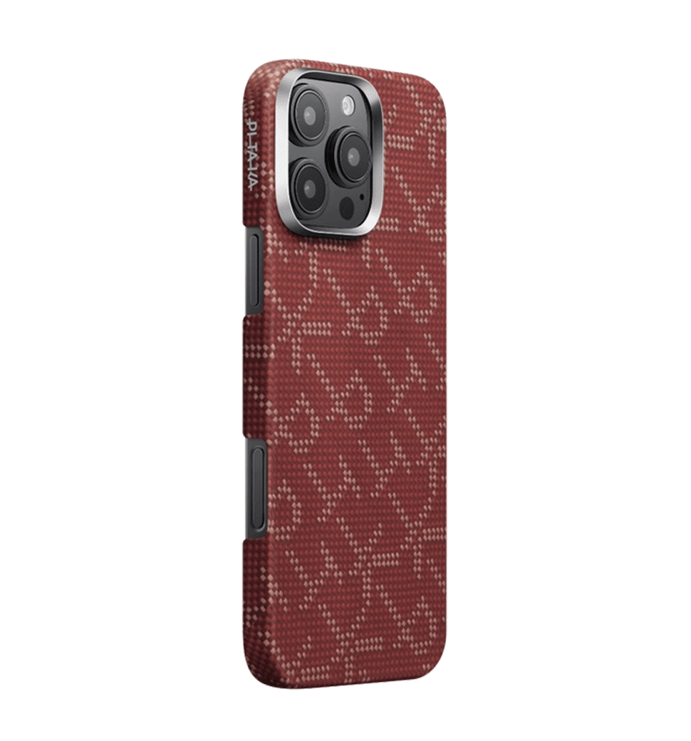 Чохол Pitaka Tactile Woven Monogram Red/Gold for iPhone 16 Pro Max (KI1602PTKP)