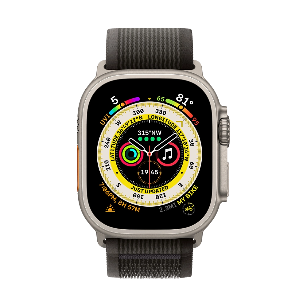 Смарт-часы Apple Watch Ultra 49mm Titanium Case with Black/Gray Trail Loop - M/L (MQFX3) — фото 2