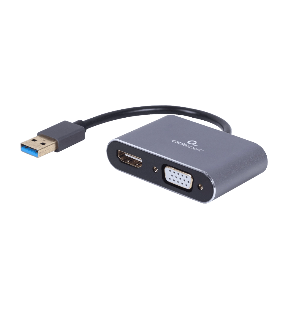 Адаптер-перехідник USB-A на HDMI/VGA Cablexpert A-USB3-HDMIVGA-01