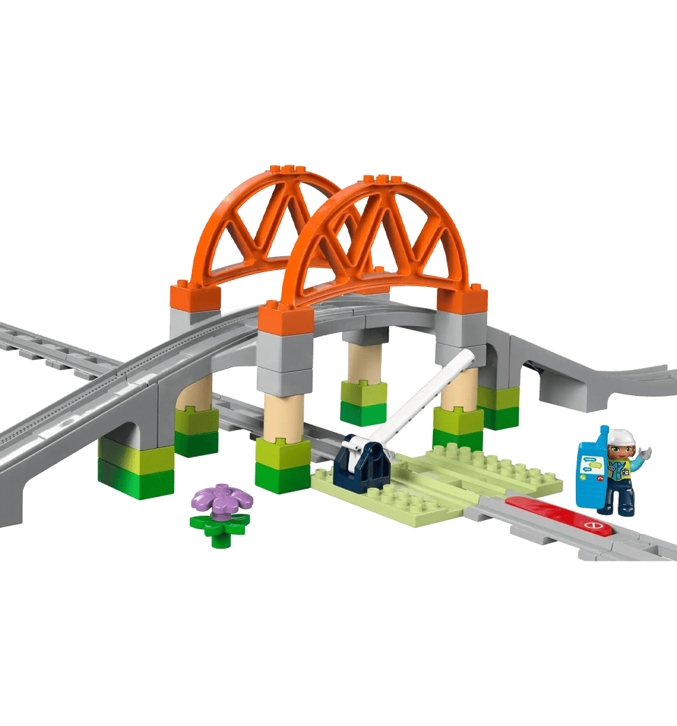 Конструктор LEGO DUPLO Town Дополнительный набор. Железнодорожный мост и пути