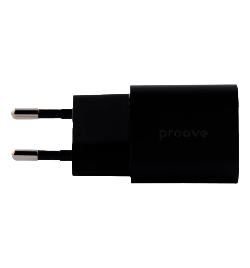 Адаптер Proove Silicone Power Plus 20W (Type-C + USB) (black)