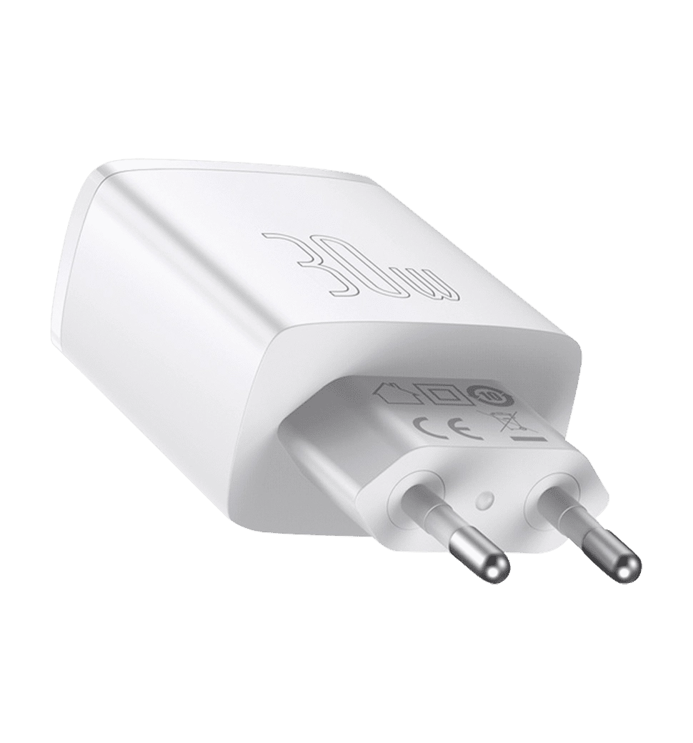 Адаптер Baseus Compact Quick Charger 2U+C 30W EU White (CCXJ-E02)
