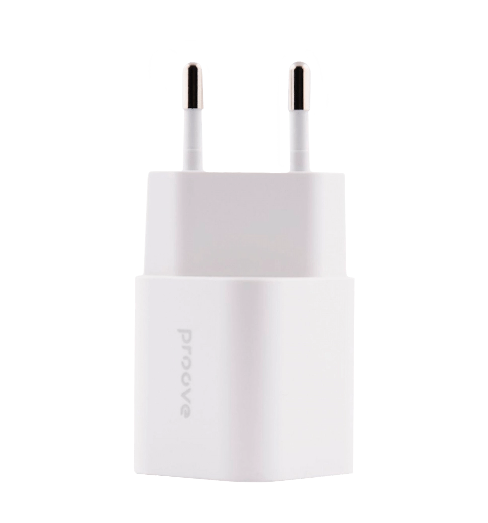 Адаптер Proove Silicone Power Plus 20W (Type-C+USB) (white)