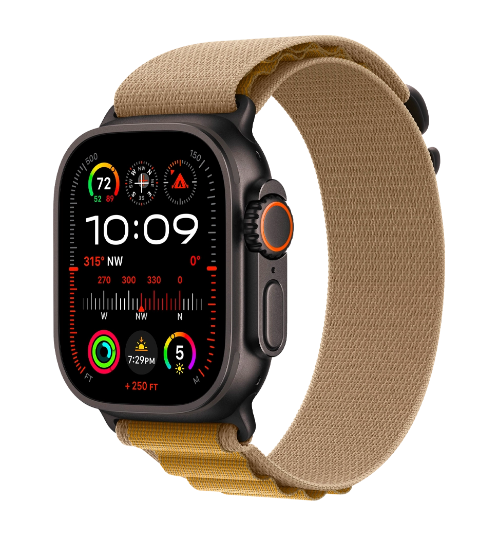 Apple Watch Ultra 2 49mm Black Titanium Case with Tan Alpine Loop Small YABLUKA.ua