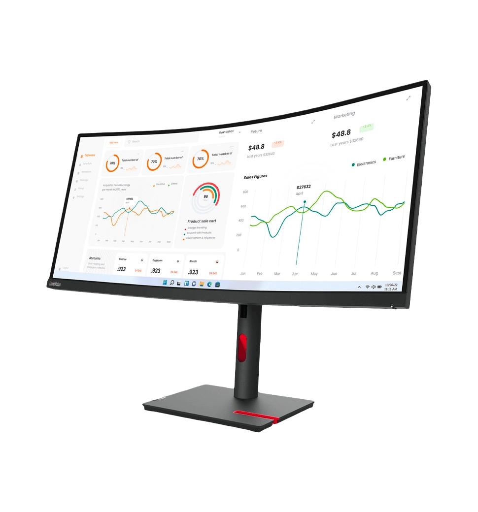 Монітор 34" LENOVO ThinkVision T34w-30 VA 4K 60Hz