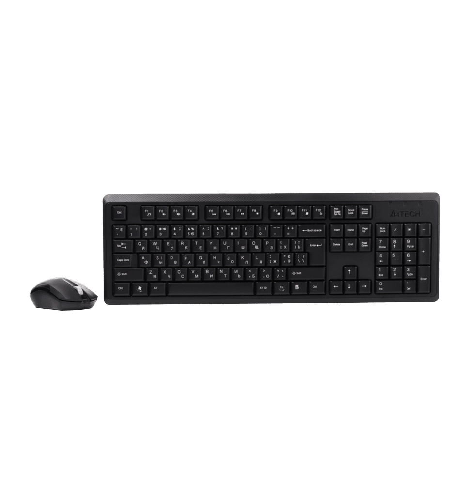 Комплект бездротовий A4 Tech 4200N, V-Track, клавіатура+миша, чорний