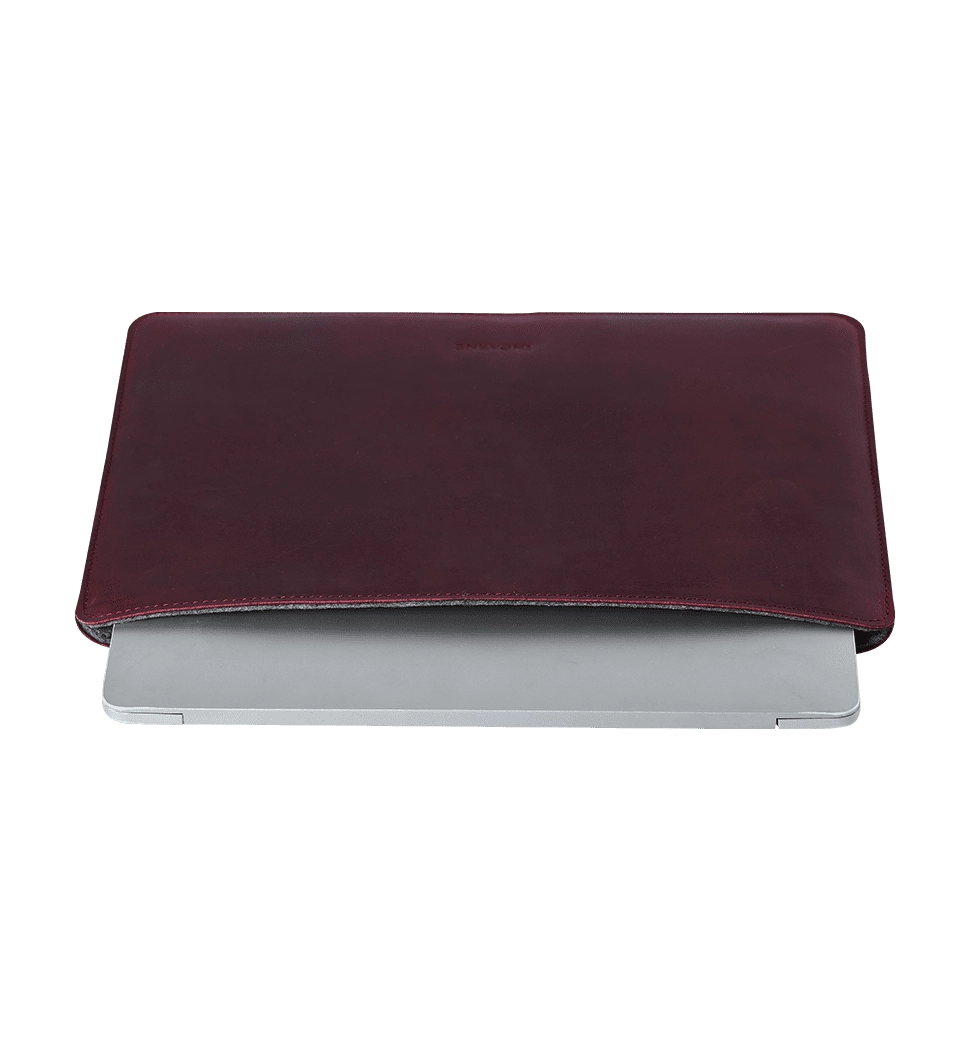 Кожаный чехол INCARNE Gamma Plus MacBook Air 13" 2018-2022 бордо