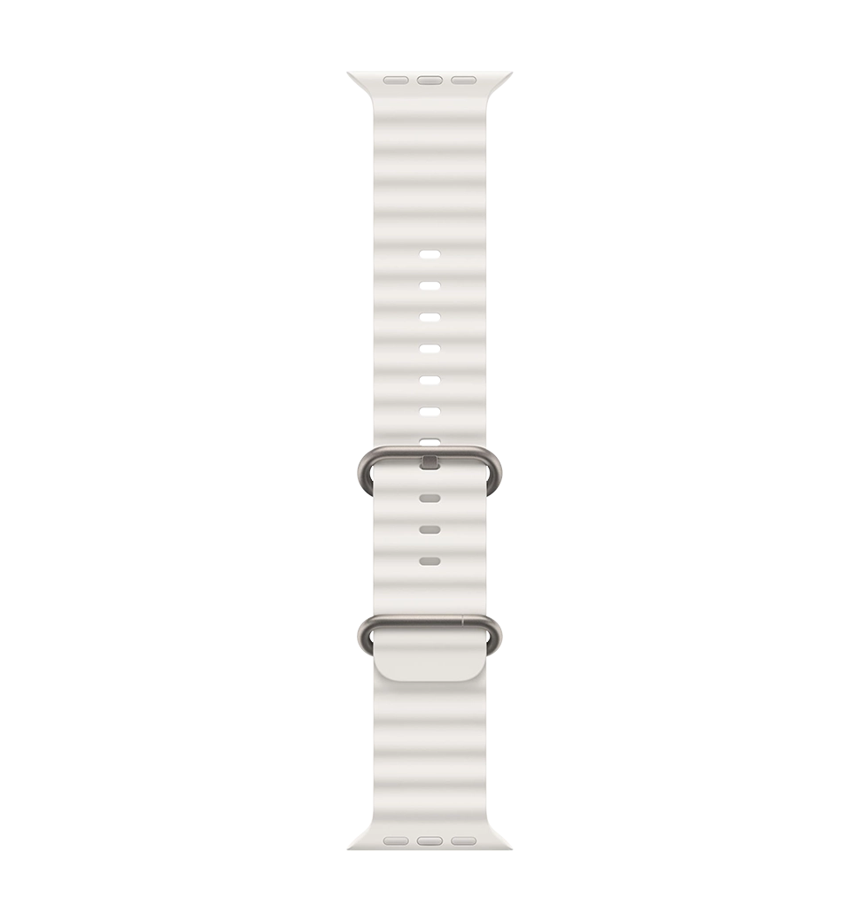Apple Watch Ultra 2 49mm Natural Titanium Case with White Ocean Band (MREJ3)