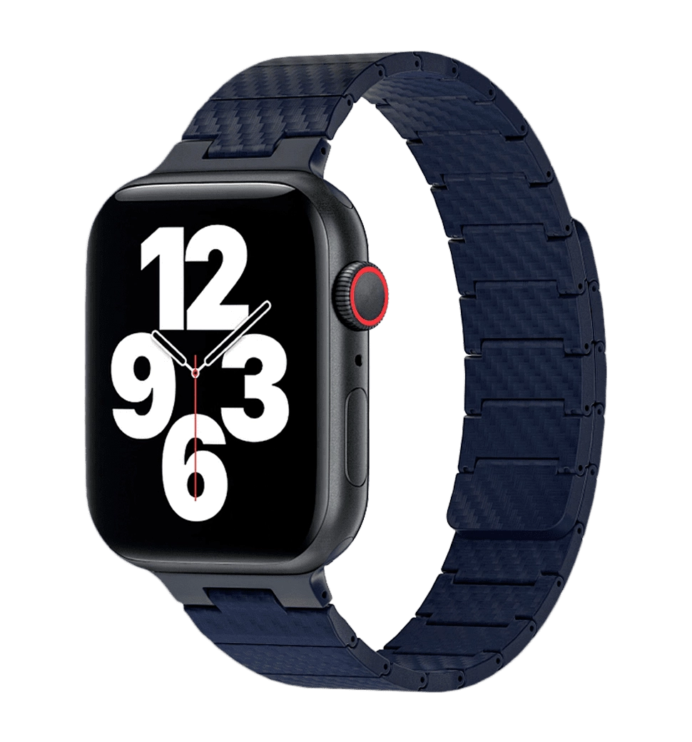 Ремешок Wiwu для Apple Watch 42/44/45/49mm Carbon Fiber pattern magnetic watch band Blue