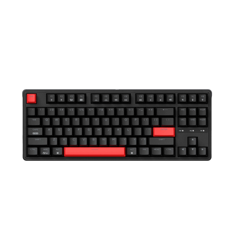 Клавиатура механическая Keychron C3 Pro 87Key, K pro Red, USB-A, QMK, Hot-swap, EN/UKR, RGB, чорний