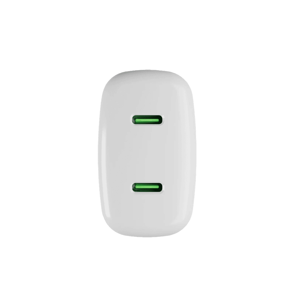 Адаптер Puro GaN Wall Charger with 2 USB-C ports, 70W, white PUFCMTCUSBCC70WGWHI