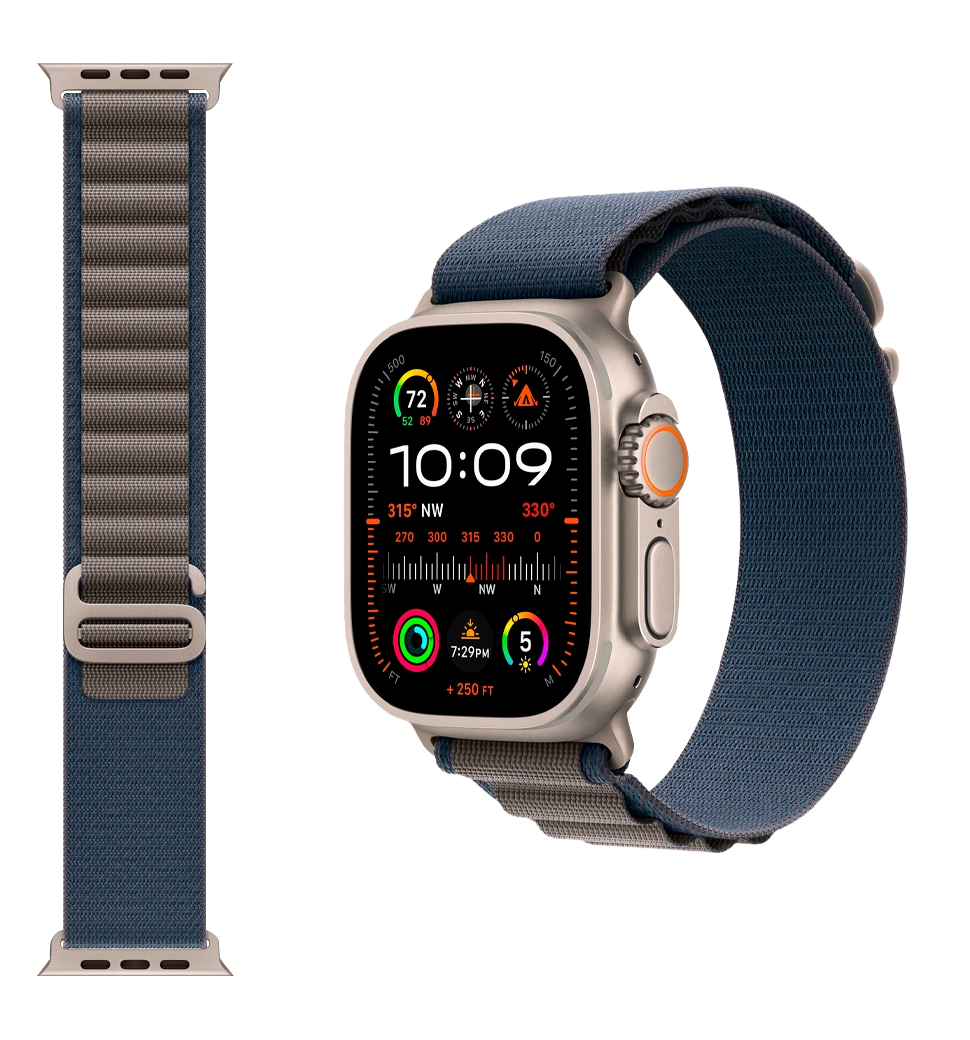 Ремешок Apple Alpine Loop Band Medium для Apple Watch 49mm - Blue (MT5L3)