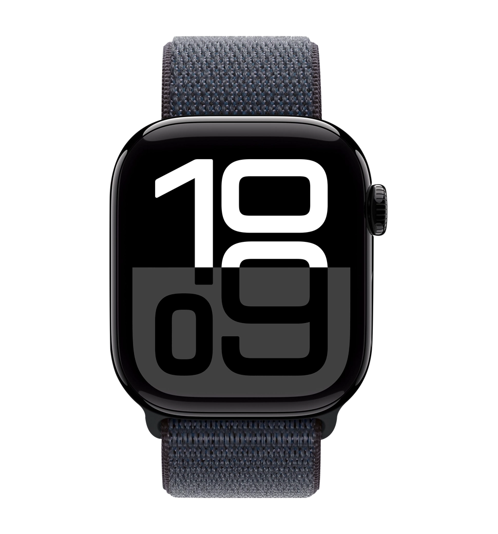 Apple Watch Series 10 46mm Jet Black Aluminum Case with Ink Sport Loop (MWWR3)