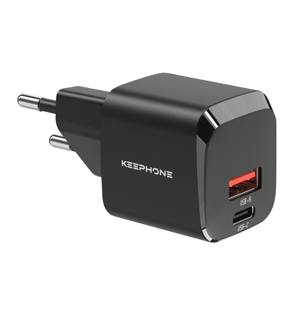 Адаптер Keephone 30W 2-Port GaN Power Adapter black (CH-23091blk)